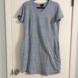 Casual Gray V-Neck T-Shirt Dress